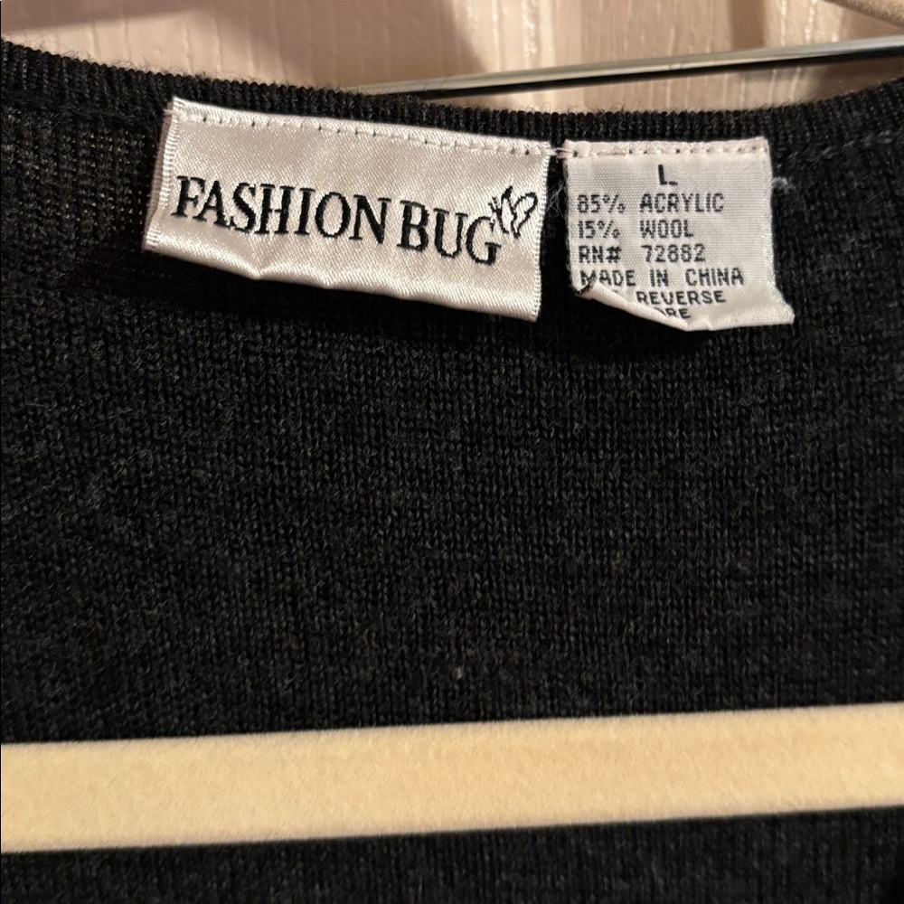 Fashion Bug Charcoal Knit Sweater - Picture 2 of 2